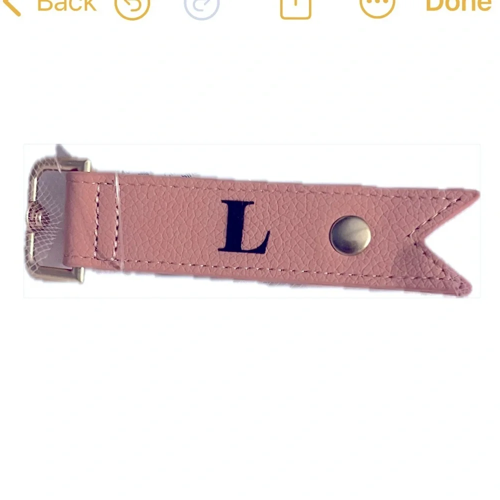 NIP! 💕Thirty-one 💕 Coral Peach Smooth Pebble Cord Wrap Keychain. Initial: L - Picture 10 of 10